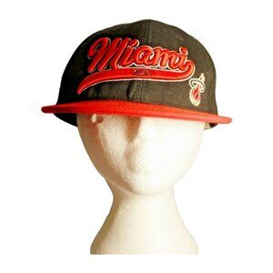 Miami Heat Mitchell Ness Snapback Hat Cap Black NBA Basketball Adjustable HWC